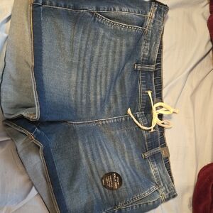 Torrid Blue Denim Jean Shorts with Drawstring